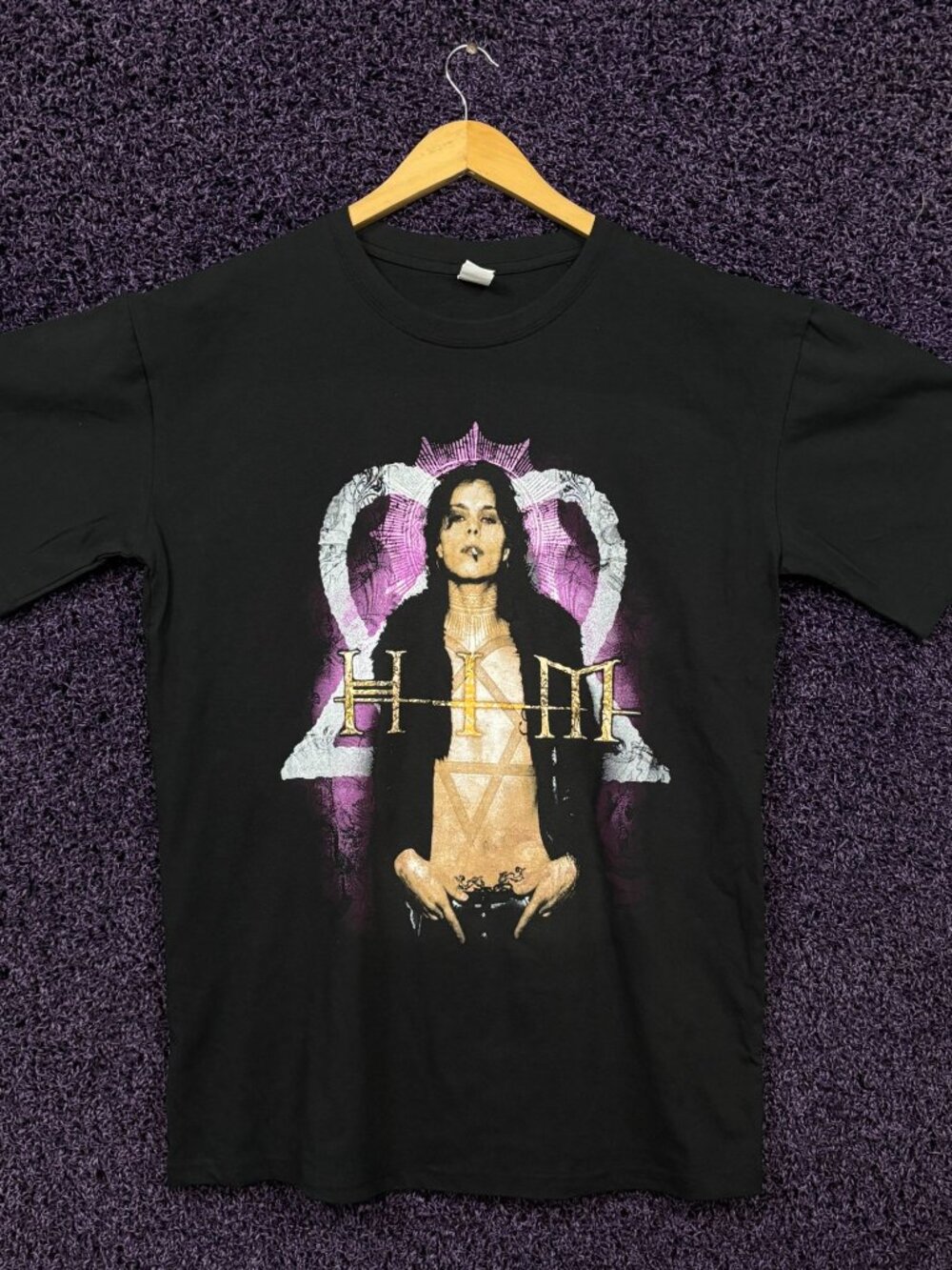 HIM Razorblade Romance Album Poster Gothic Metal T-Shirt L